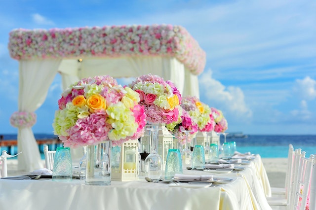 Decorated wedding venue